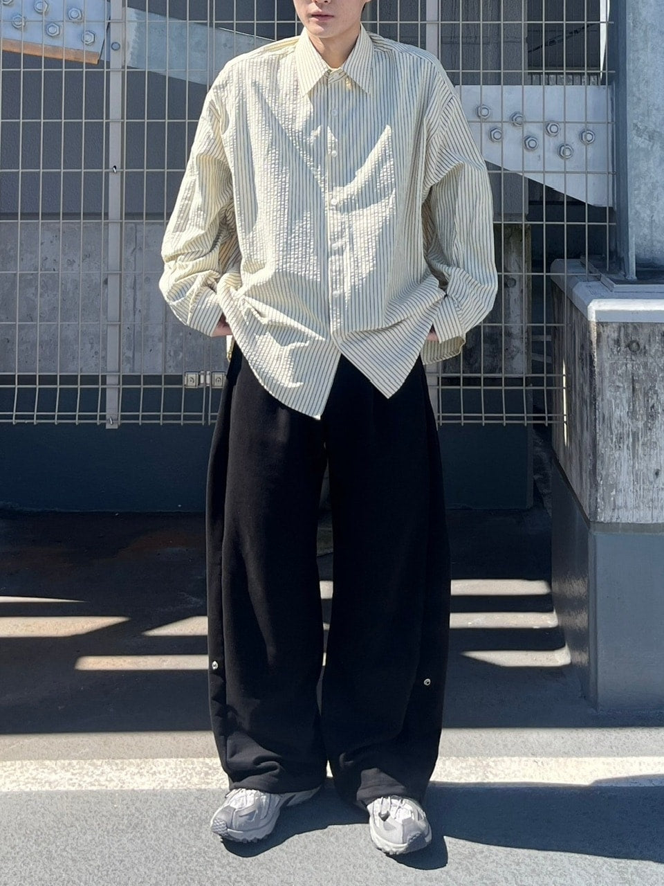 受注制【Chikashitsu +】snap button buggy sweat pants (3color) / 【チカシツプラス】スナップボタンバギースウェットパンツ