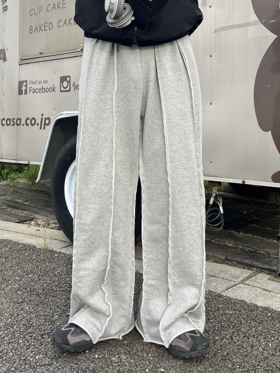 【youll】reverse wide sweat pants (2color)