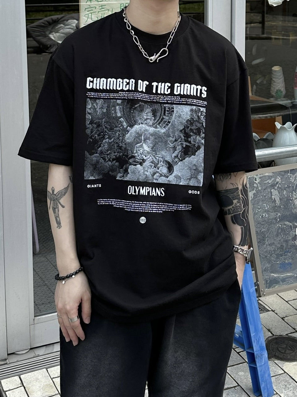 大阪店WEB限定【Chikashitsu +】oversized olympos t-shirt (2color)