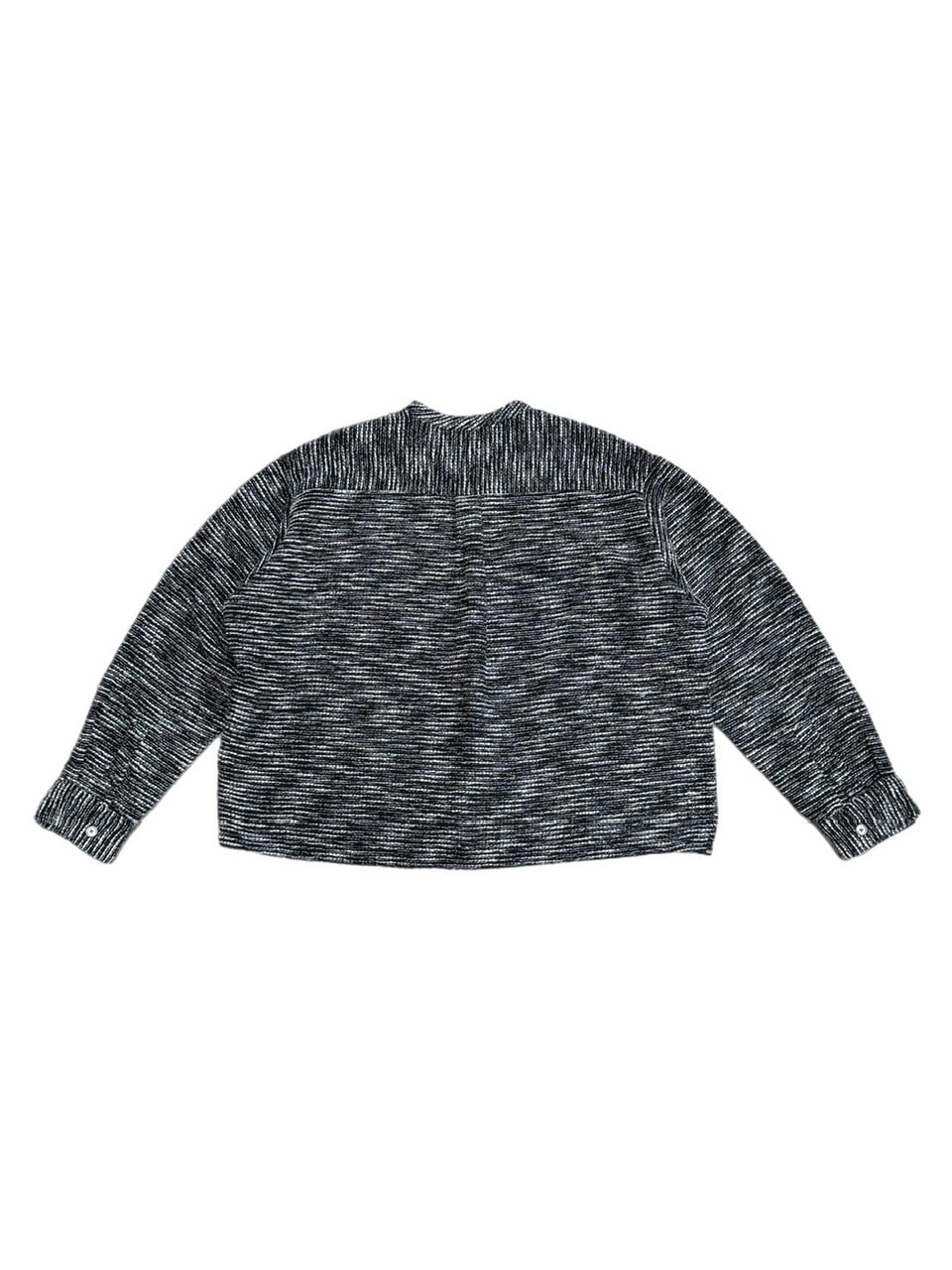 受注制【Chikashitsu +】no collar light tweed shirt (2color)