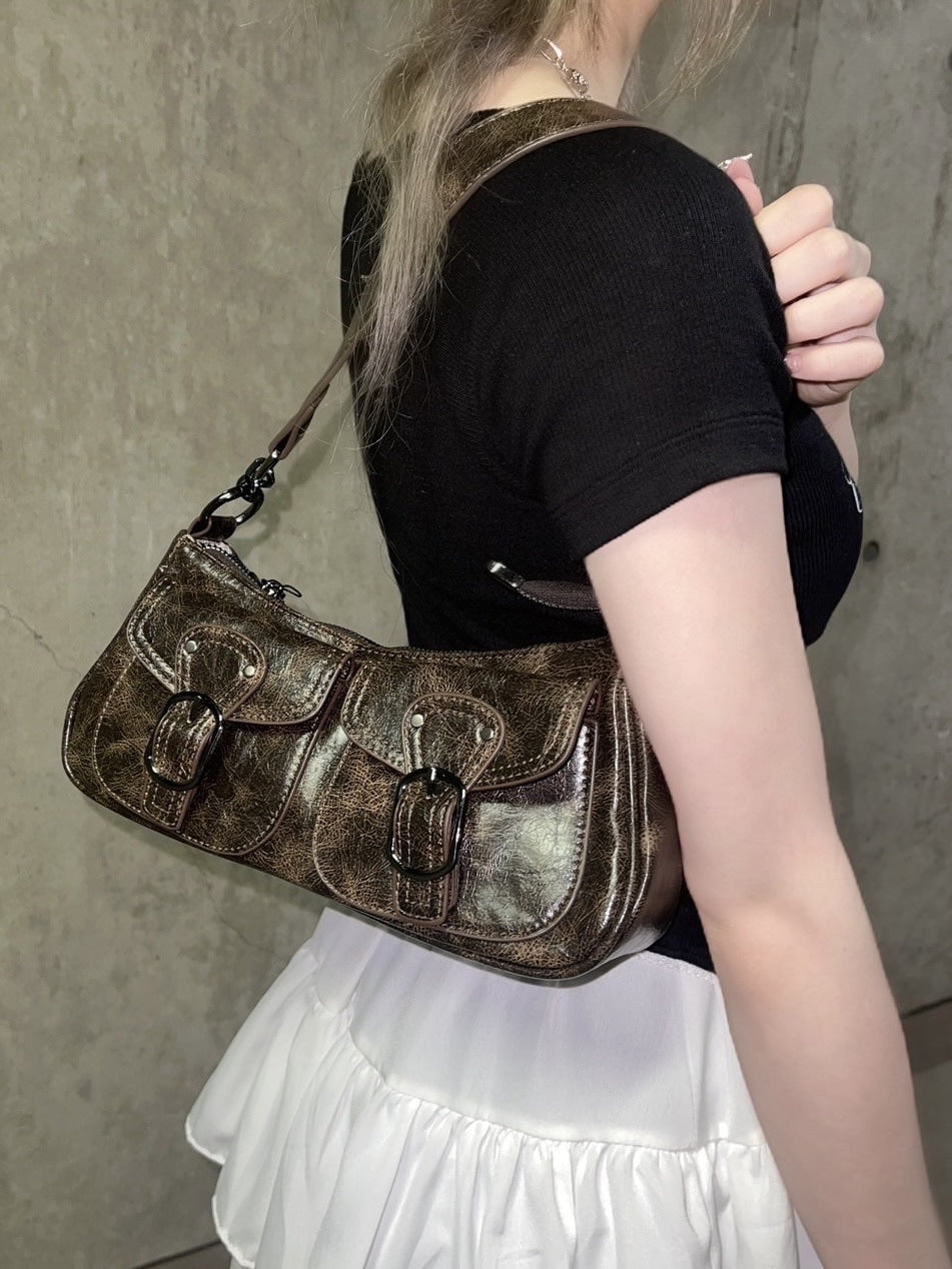 受注制【Never mind the XU】pocket leather belt bag (2color)