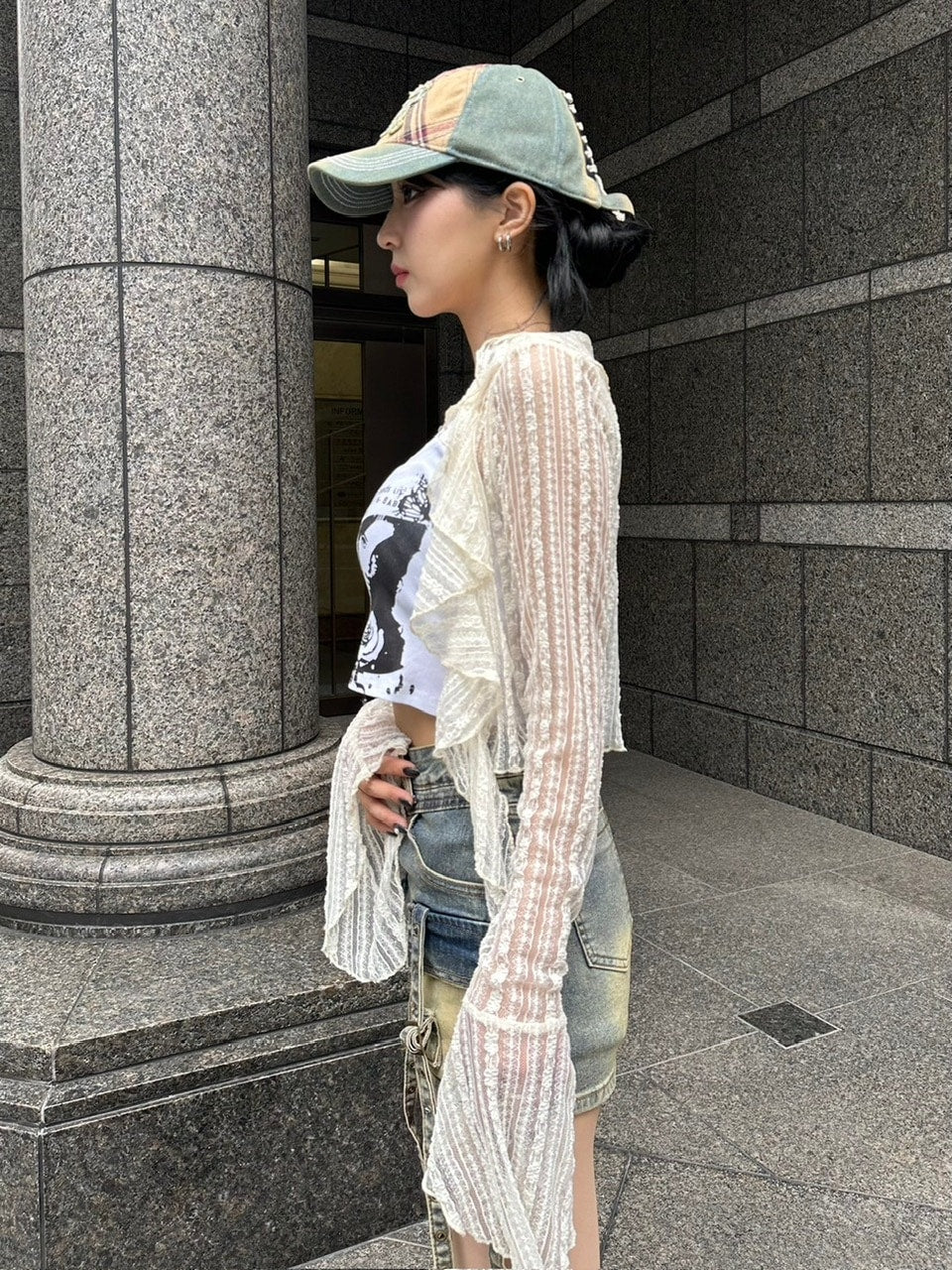 受注制【Never mind the XU】cargo denim skirt (2color)