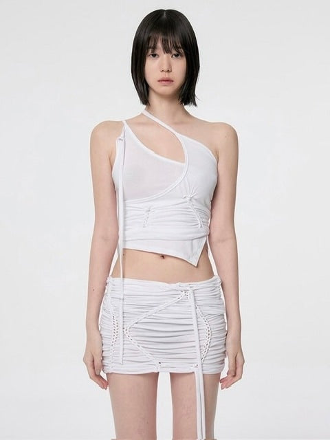 【FLAREUP】[SET] Handmade Twisted Layered Top