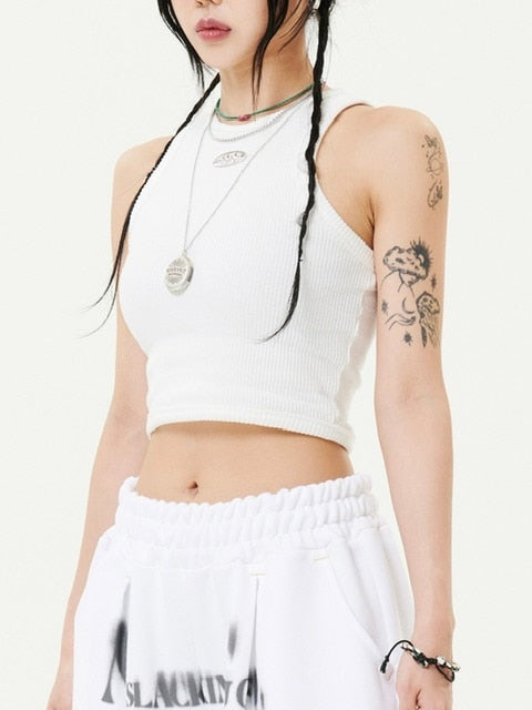 【HOLY NUMBER 7】Women's Dancer Crop Tank Top / 【ホーリーナンバーセブン】ダンサークロップロゴプリントタンクトップ