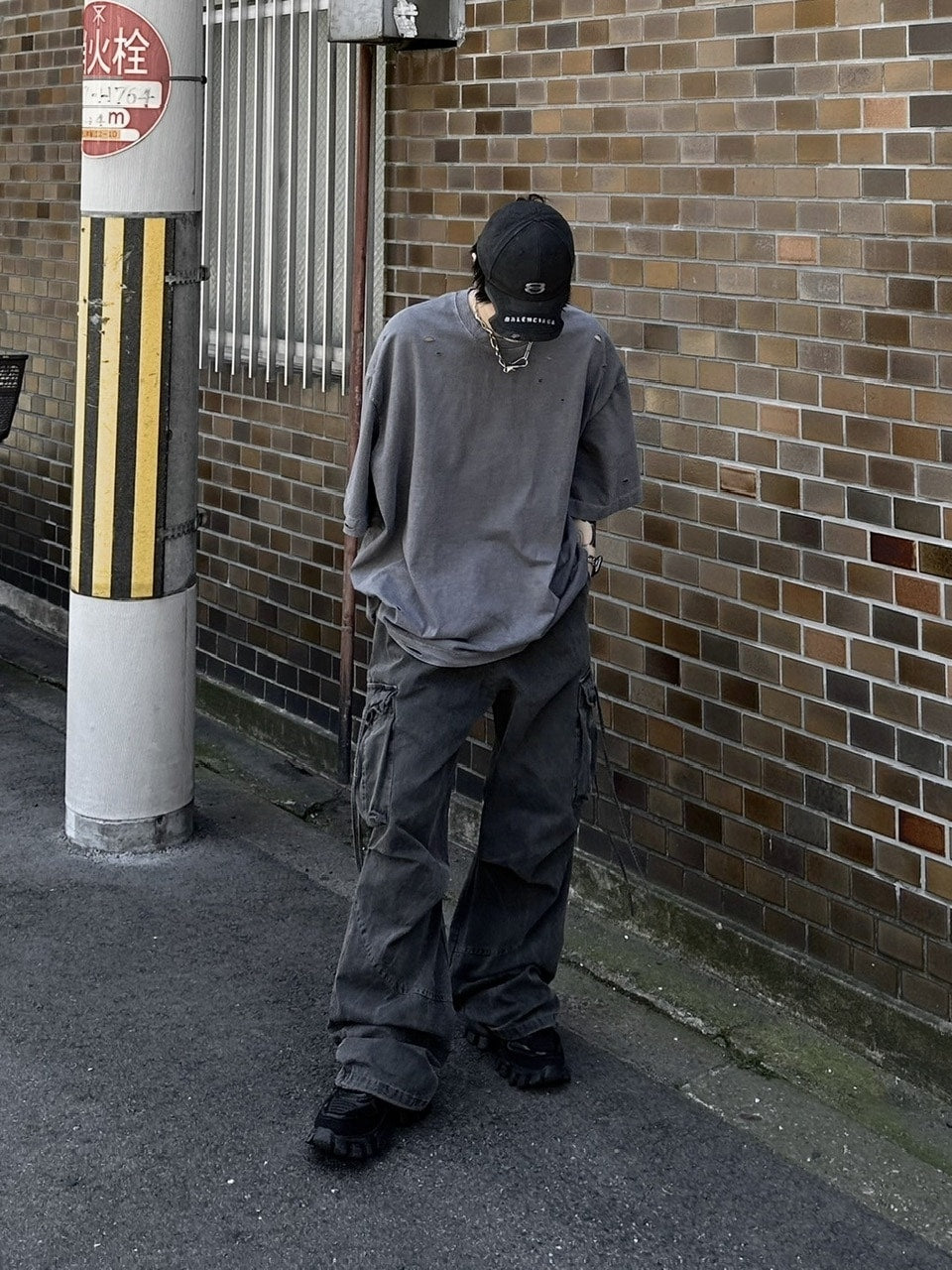 【Chikashitsu +】pigment damage overfit t-shirt (2color)