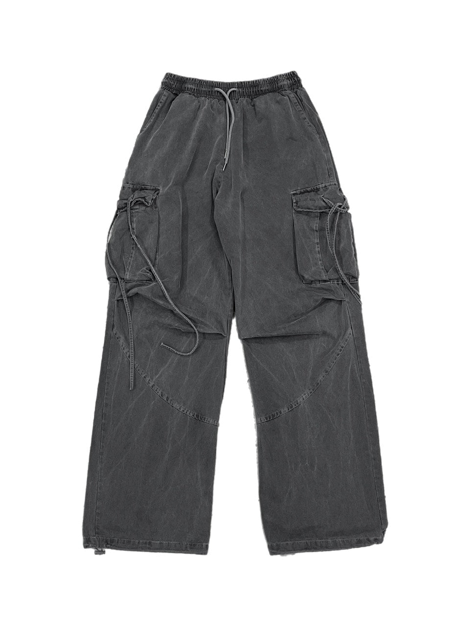受注制【Chikashitsu +】pigment wash side rope cargo pants (2color)