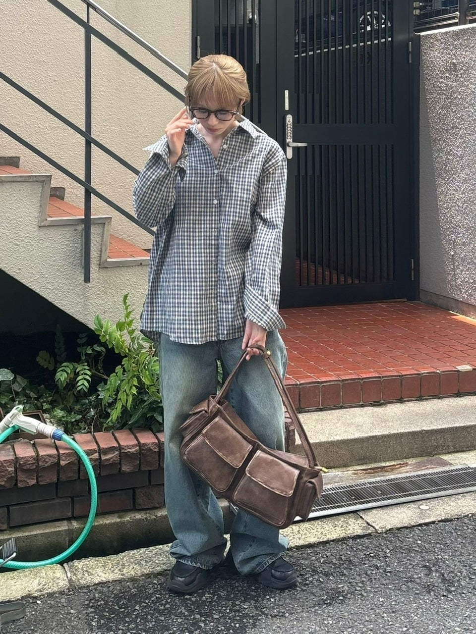 受注制【OaKS】loose fit check shirt (2color)