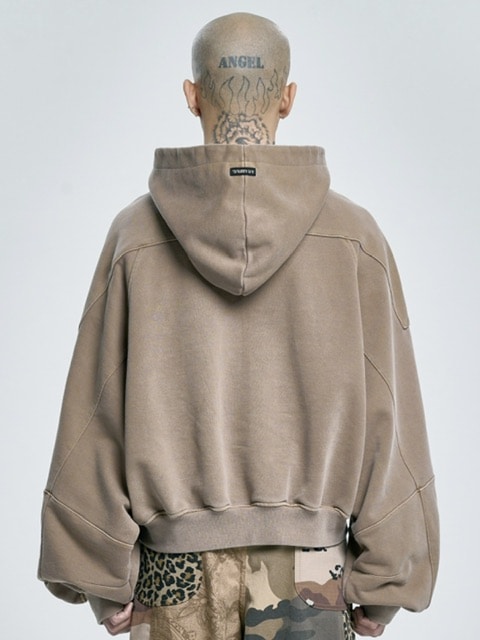 【AJOBYAJO】Vintage Pigment Zip-Up Hoodie