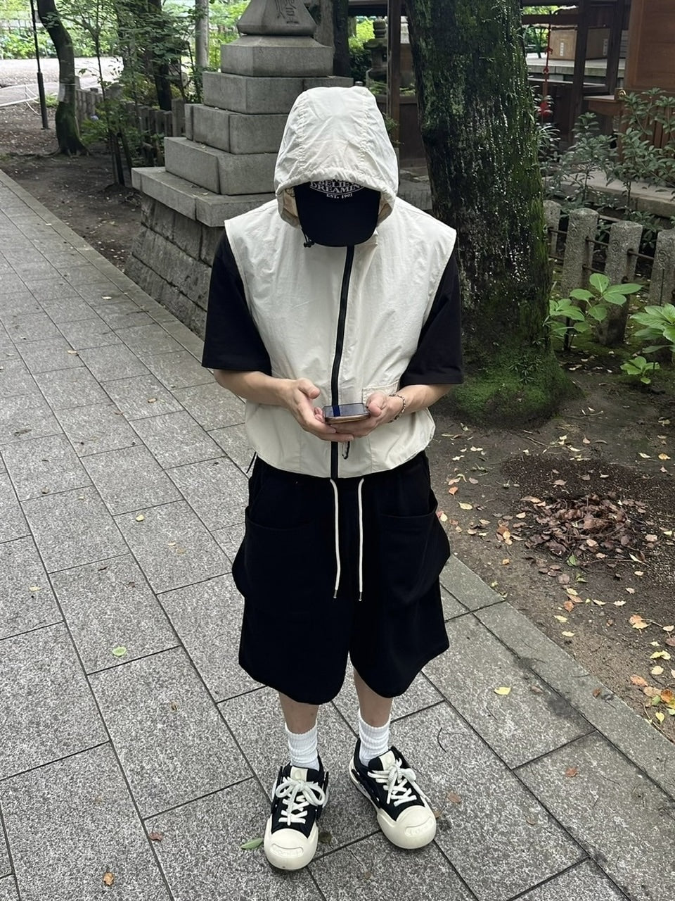 受注制【youll】nylon hooded vest (2color)