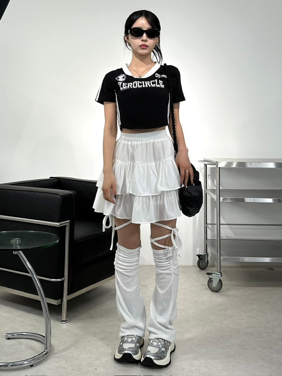 受注制【Never mind the XU】sporty track crop tee