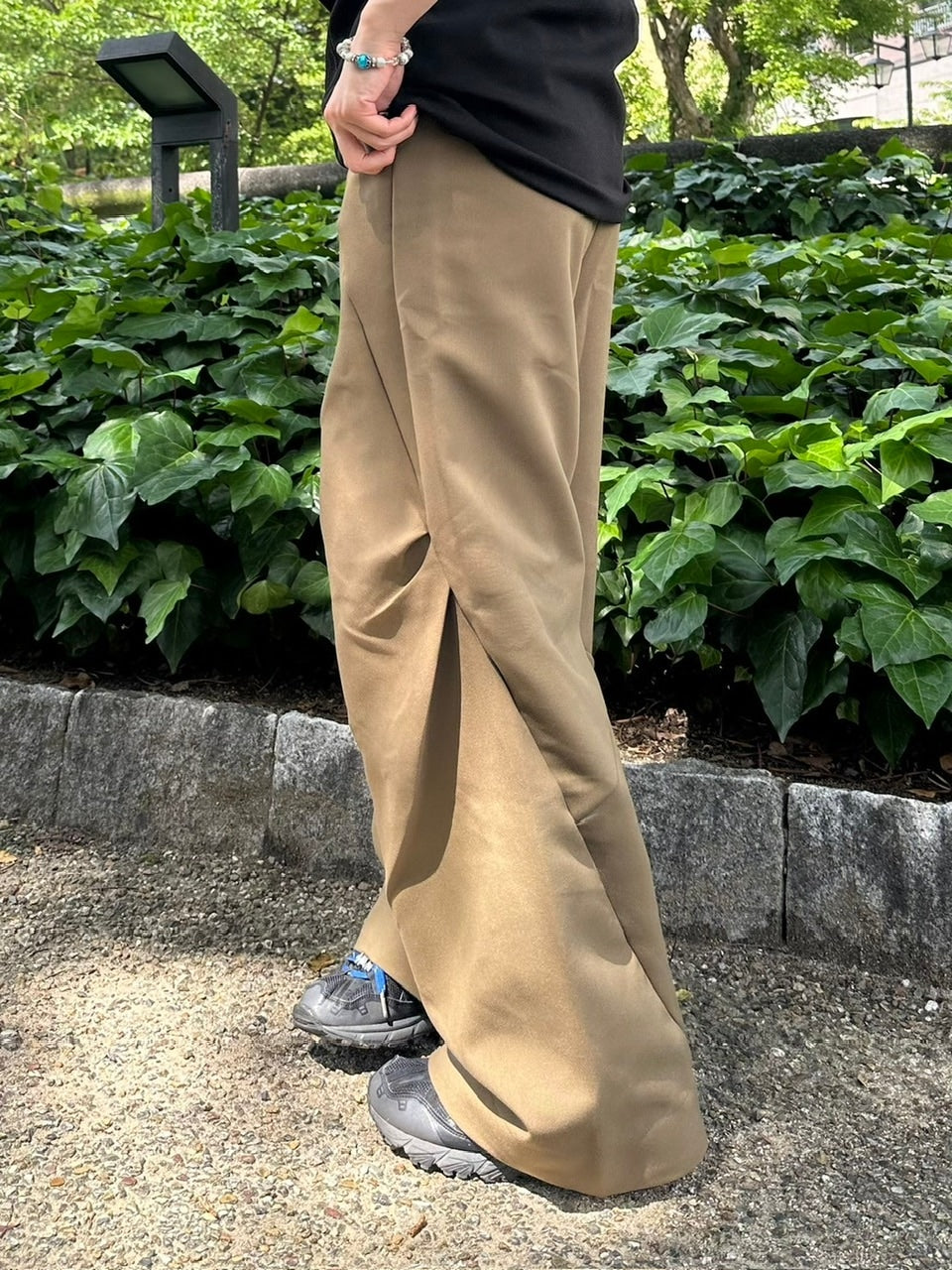 【Chikashitsu +】pattern design slacks (2color)