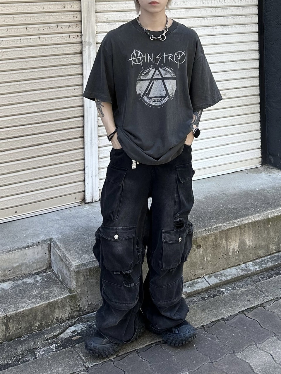 大阪店WEB限定受注制【Chikashitsu +】oversized ministry t-shirt