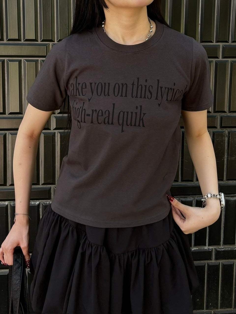 受注制【OaKS】cropped lettering t-shirt (3color)