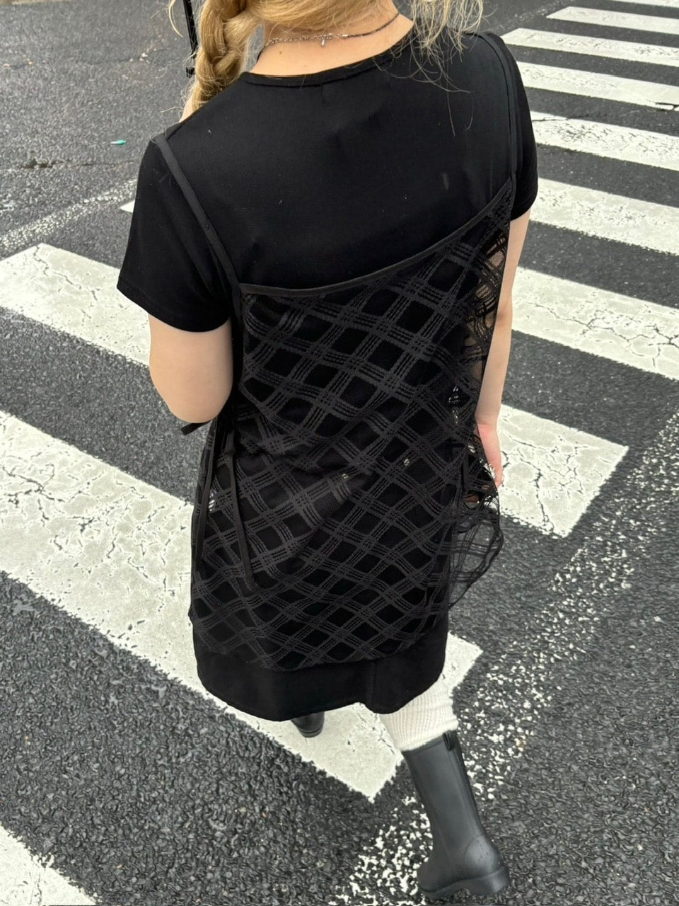 受注制【OaKS】layered check onepiece (2color)