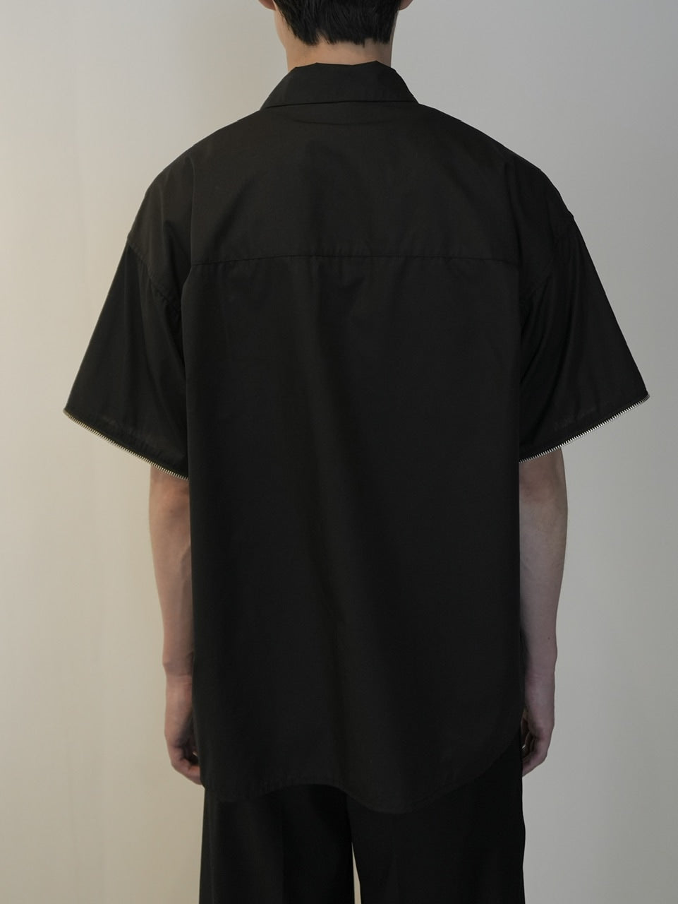 【CS】2way zip square cut shirt (black) / 【シーエス】2ウェイジップスクエアカット長袖シャツ