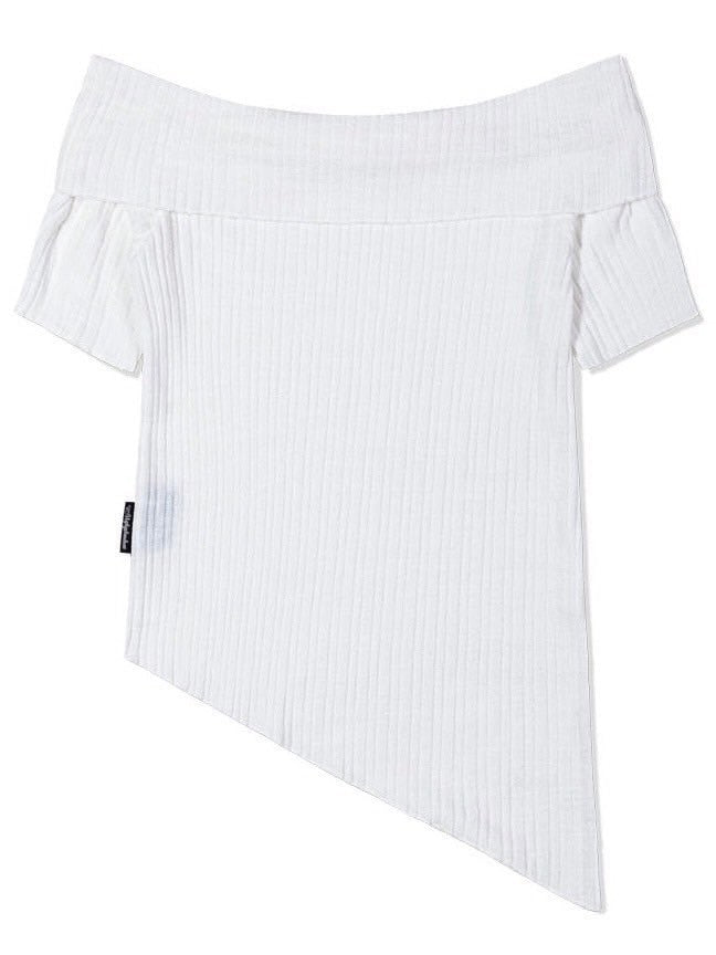 【Uglyshadow】UNBALANCED KNIT OFF SHOULDER