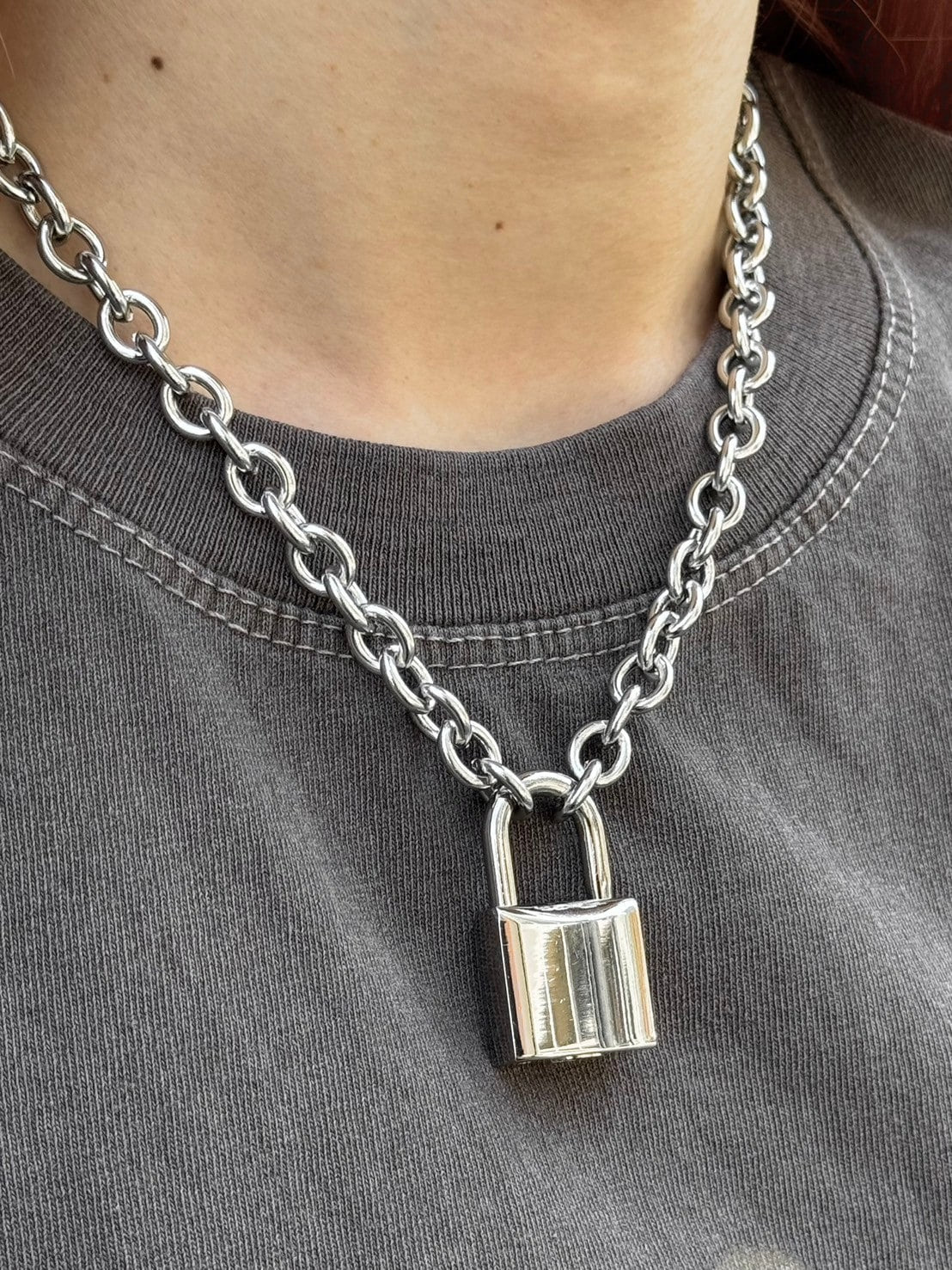 受注制【Chikashitsu +】padlock chain necklace