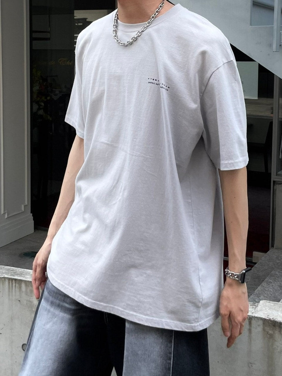 受注制【Chikashitsu +】nail back print t-shirt (3color)