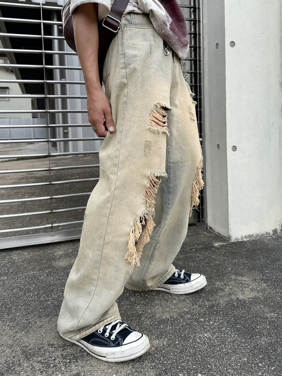 受注制【RENOL】damage denim pants