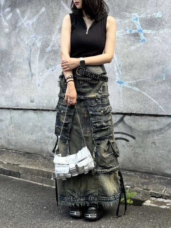 受注制【Never mind the XU】metallic belt pocket bag (2color)