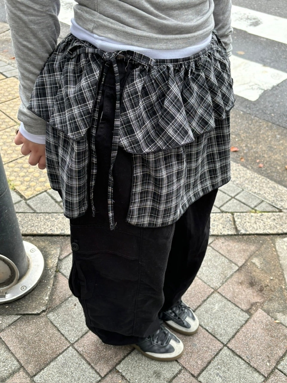 受注制【oaks】check frill wrap skirt (2color)