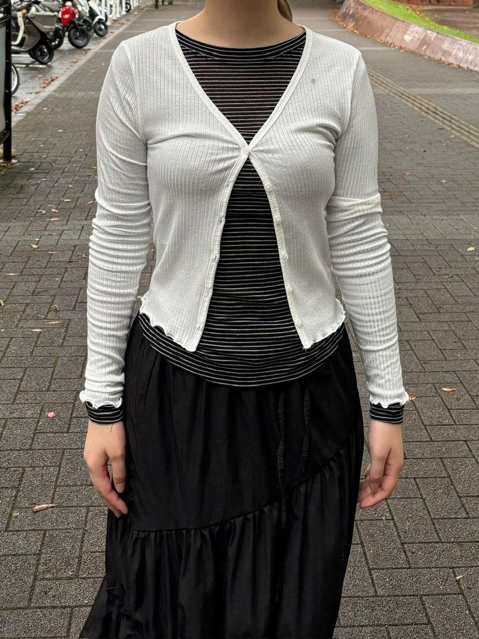 受注制【oaks】see-through stripe long sleeve (3color)