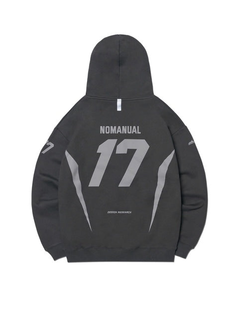 【NOMANUAL】17 FOOTBALL HOODIE / 【ノーマニュアル】ロゴプリント長袖パーカー