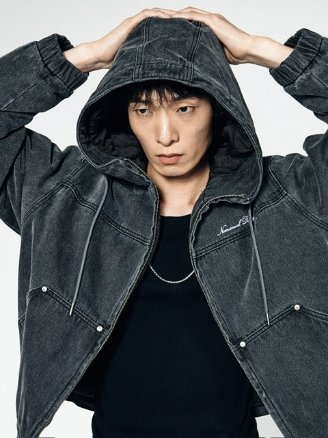 【NOMANUAL】W.D HOODED ZIP-UP JACKET / 【ノーマニュアル】フードジップアップ長袖パーカーミリタリージャケット