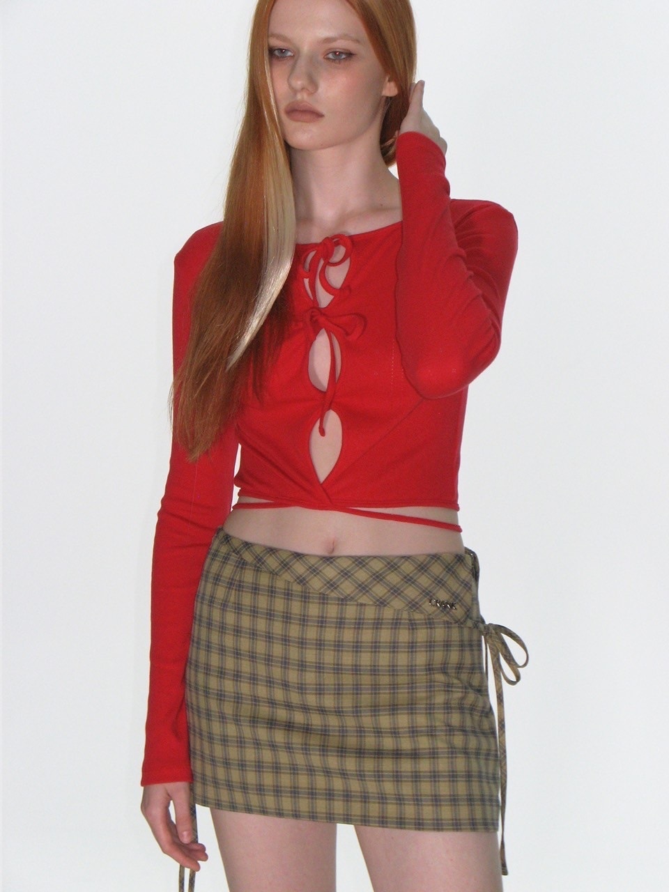 【CRANK】EYELET STRING CROP TOP