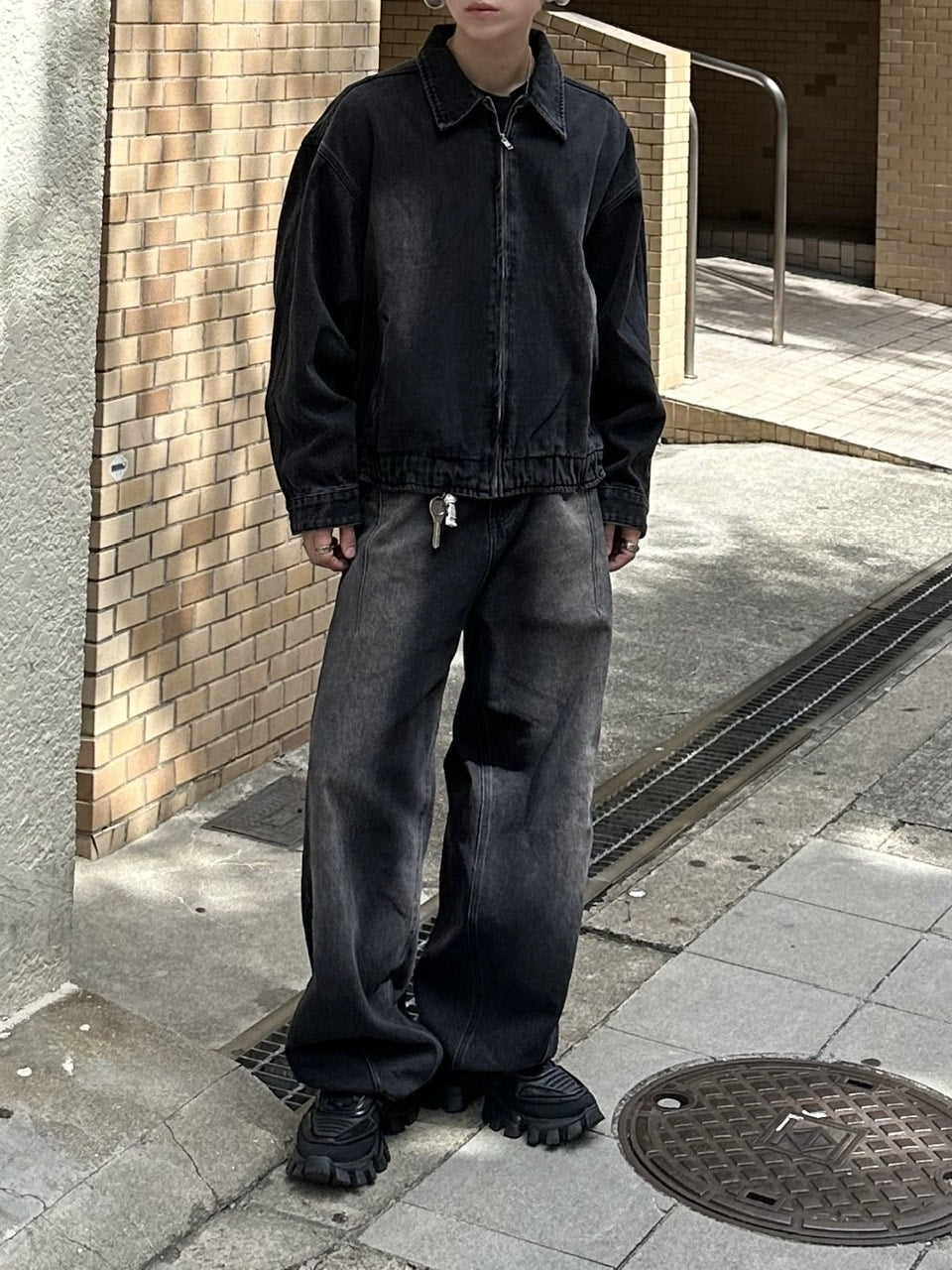 大阪店WEB限定【Chikashitsu +】flame design denim blouson