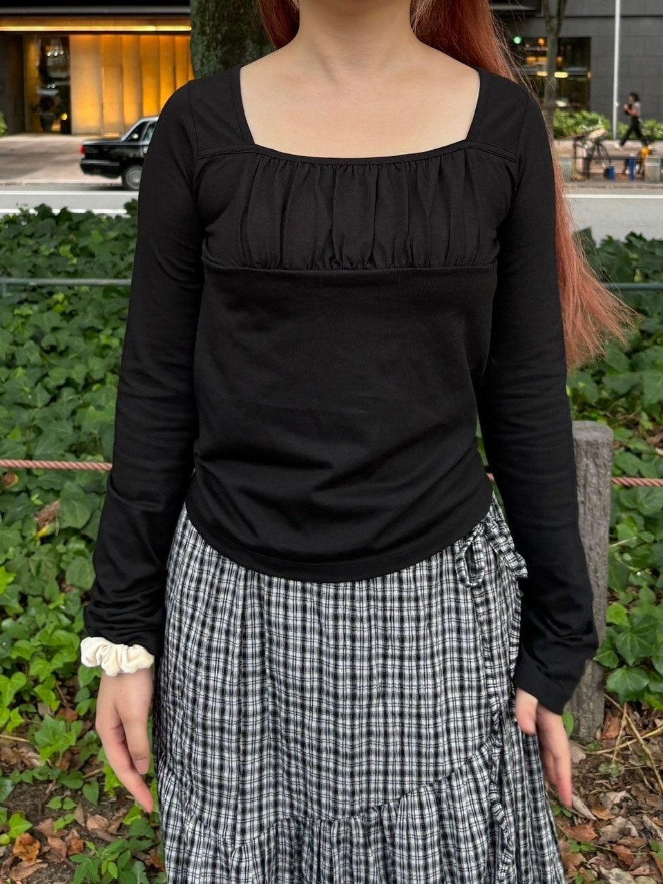 受注制【oaks】shirring long sleeve (3color) / 【オークス】シャーリング長袖Tシャツ