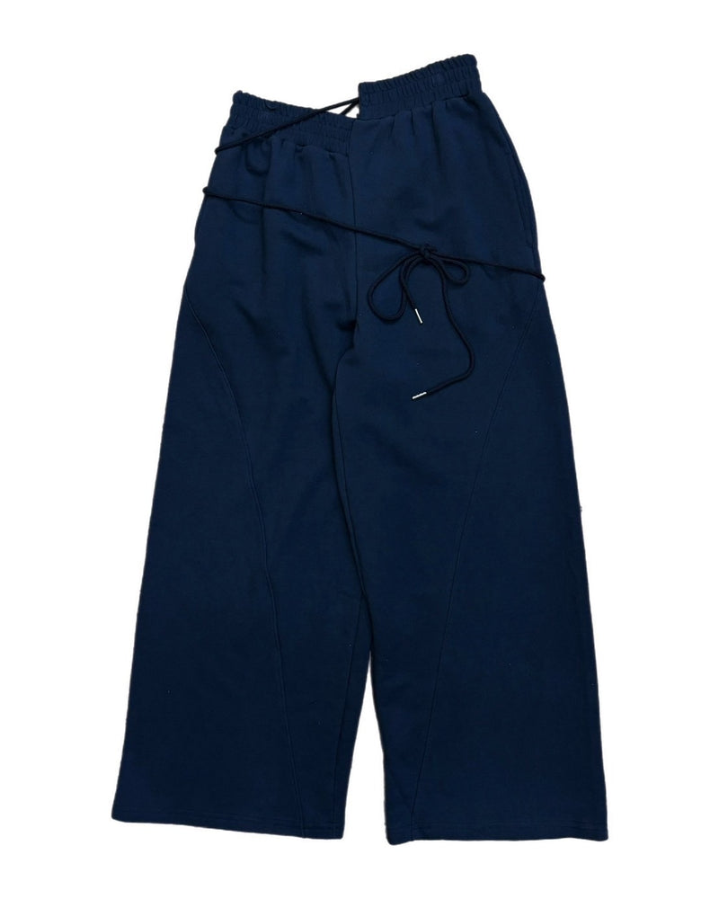 受注制【oaks】design ribbon wide sweat pants (3color)