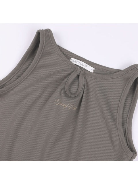 【FANCY CLUB】KNITTED HOOD BOLERO SET UP / 【ファンシークラブ】タンクトップ長袖ニットボレロセットアップ