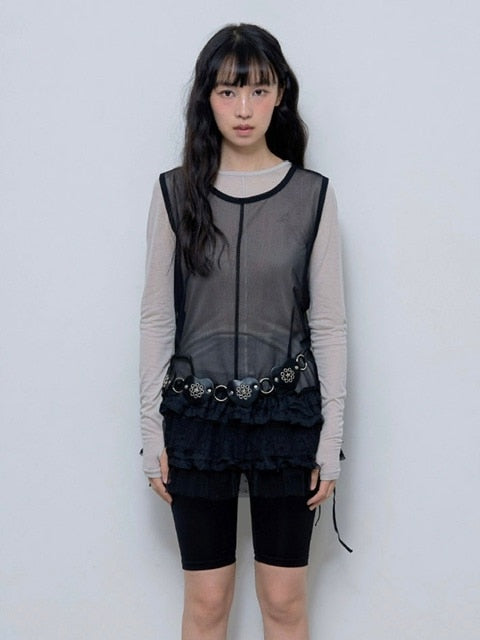 【FANCY CLUB】DOT LAYERED DRESS