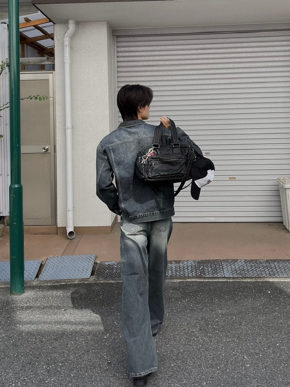 受注制【Chikashitsu +】vintage wash denim jacket 2 (2color)