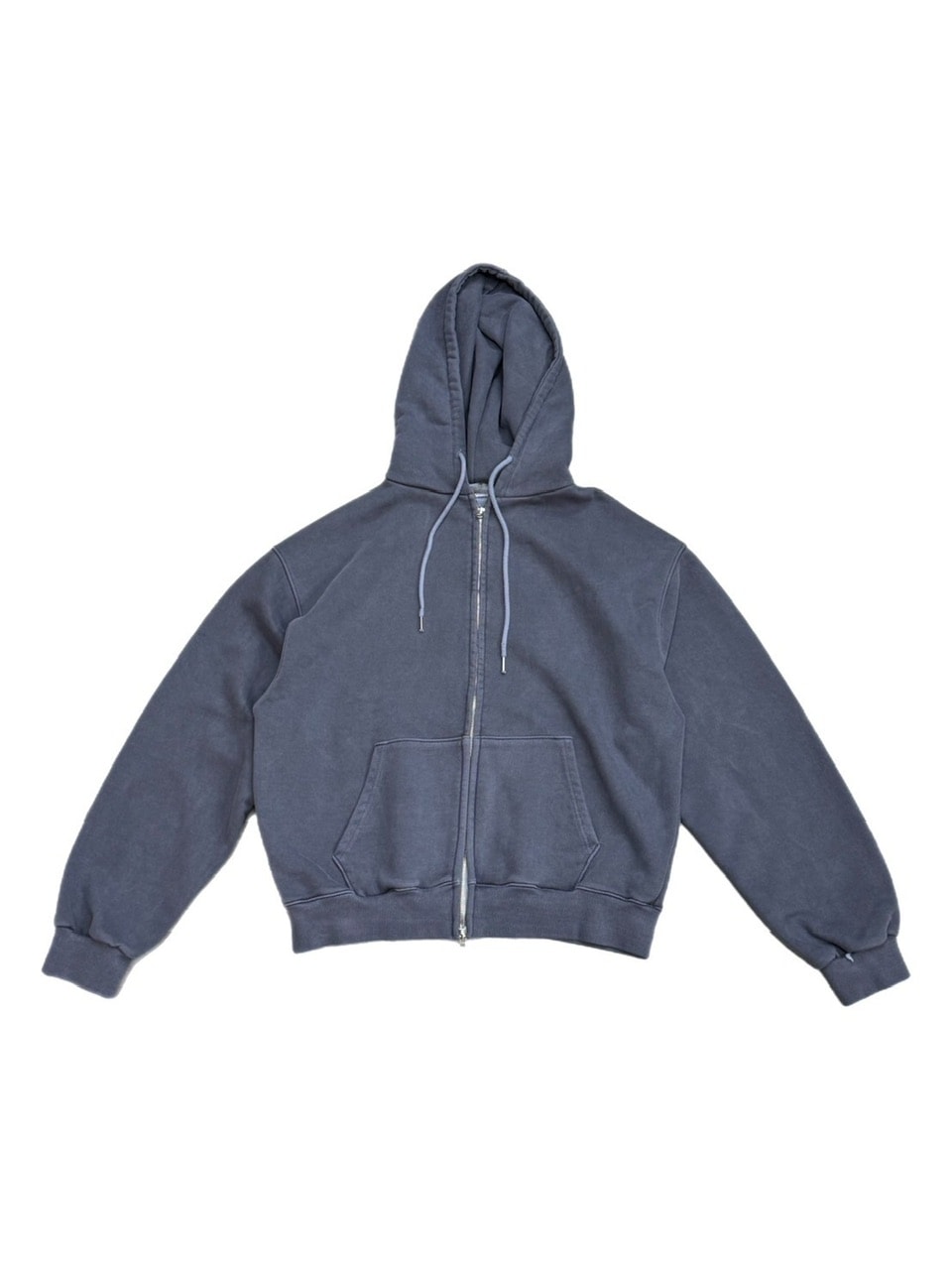 受注制【Chikashitsu +】unisex semi cropped pigment wash hoodie (4color)
