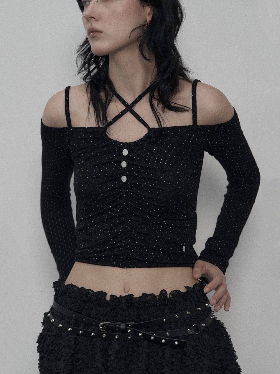 【SETUP-EXE】DOT OFF-SHOULDER TOP