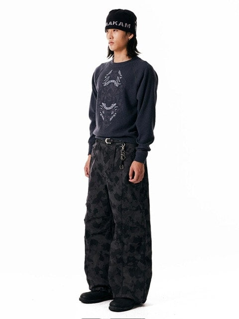 【AAKAM】Eagle Printed Knit / 【アーカム】イーグルプリント長袖ニット