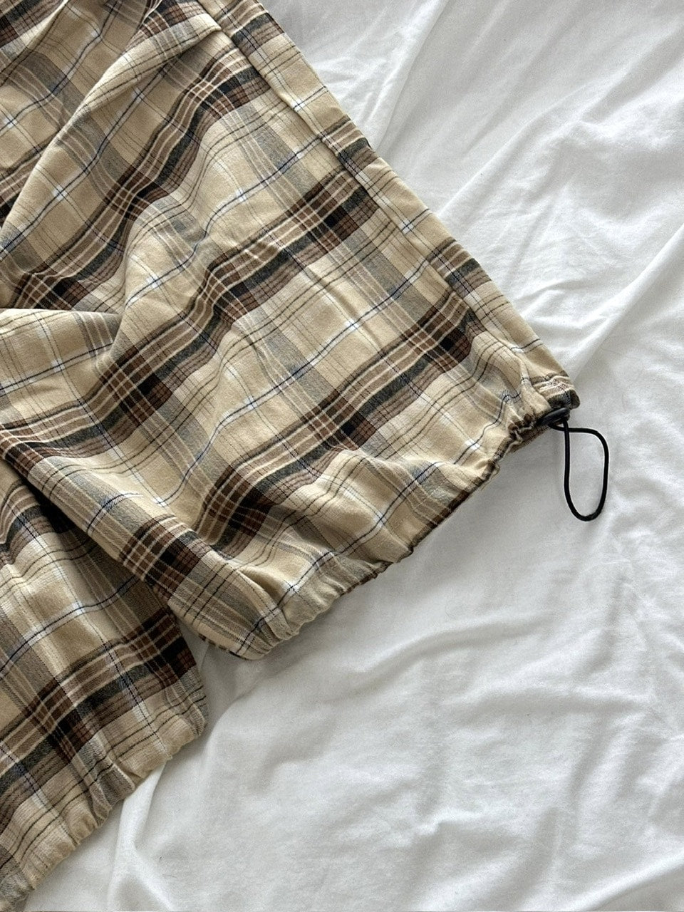 国際配送【LUV CODE】check wide cargo pants