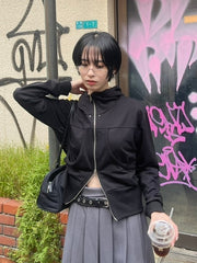 受注制【oaks】design double zip up hoodie (2color)