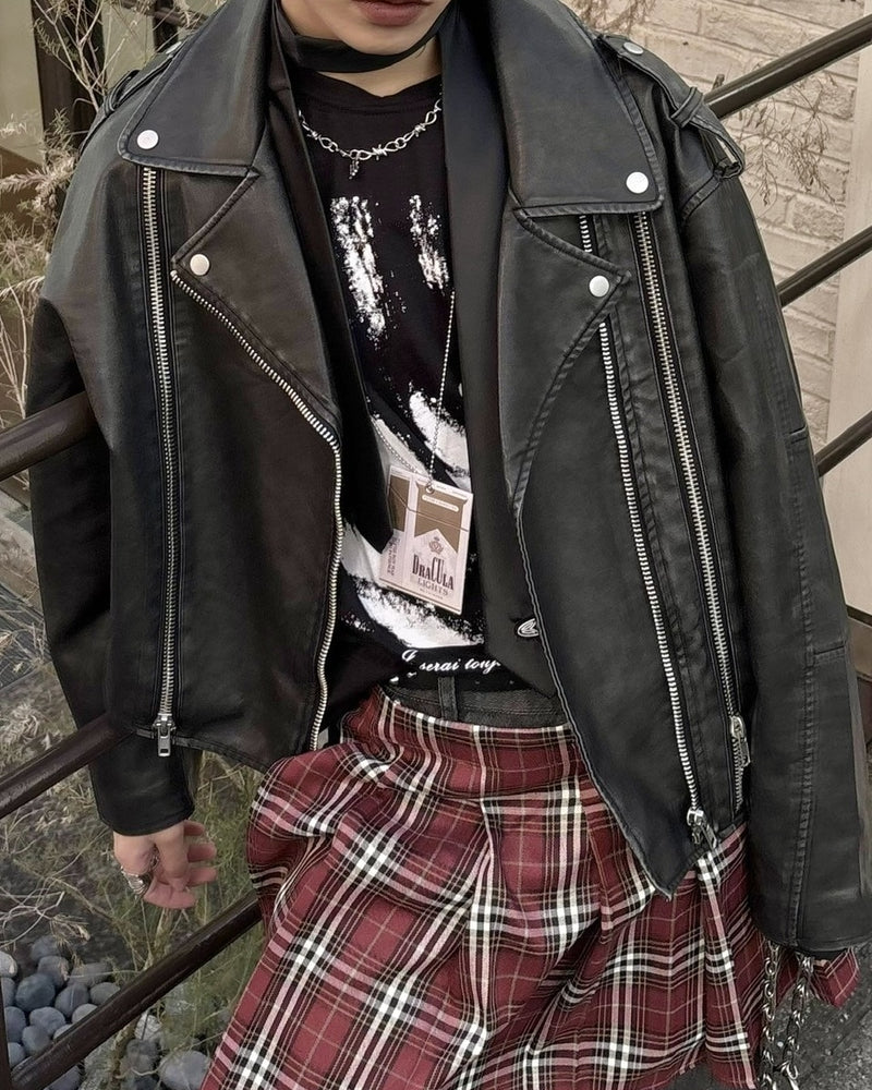 受注制【Never mind the XU】washed leather jacket