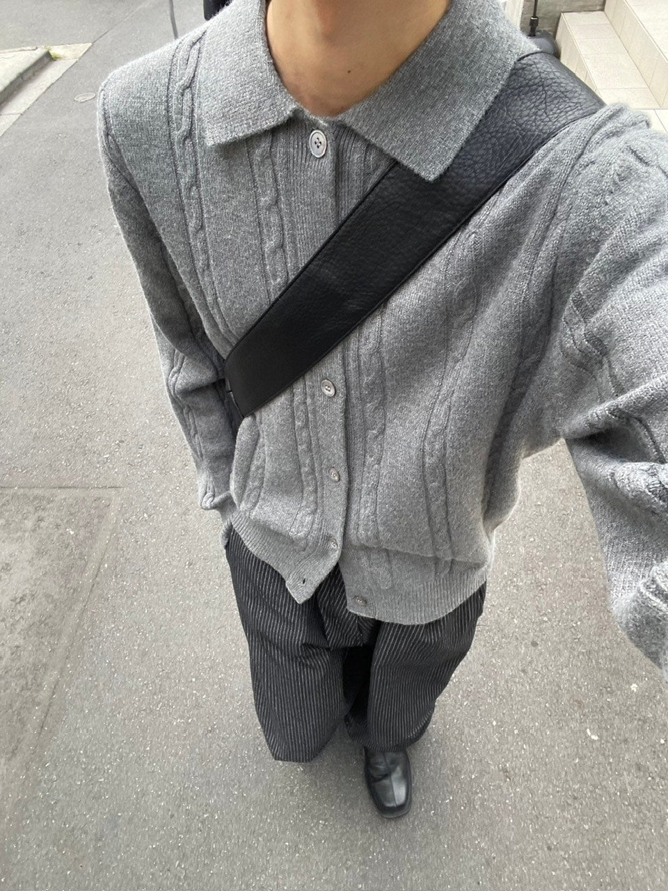 受注制【Chikashitsu +】cable lib knit cardigan (3color)