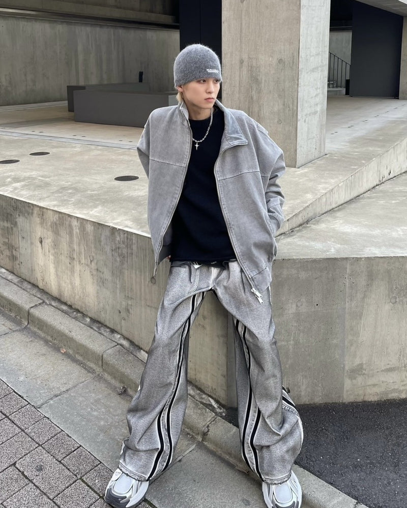 受注制【nmtc +】side line wash denim pants (2color)