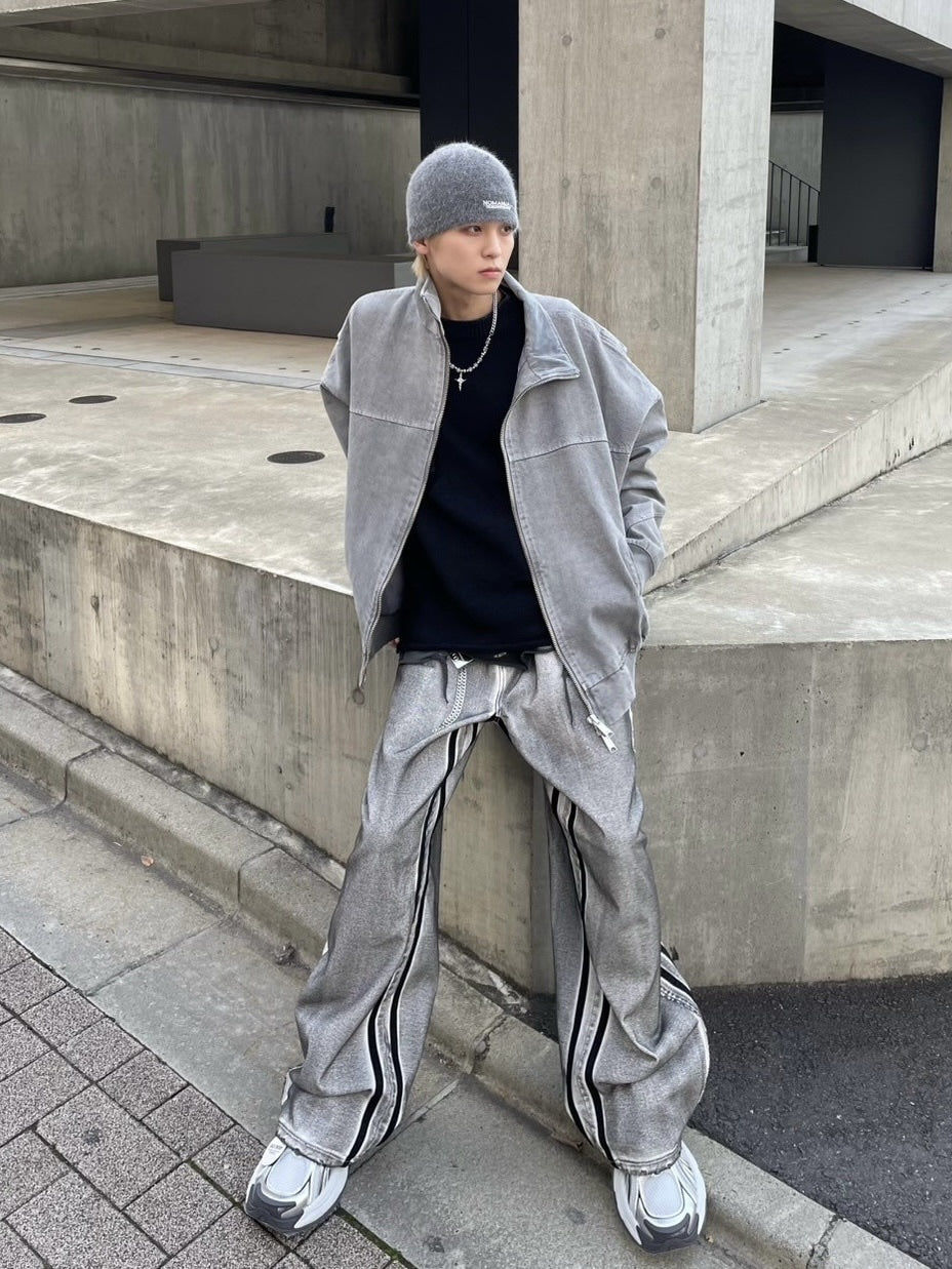 受注制【nmtc +】side line wash denim pants (2color)