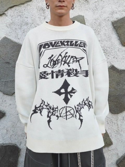 LOVE KILLER】Total logo oversize knit – PRESSING WEB SHOP