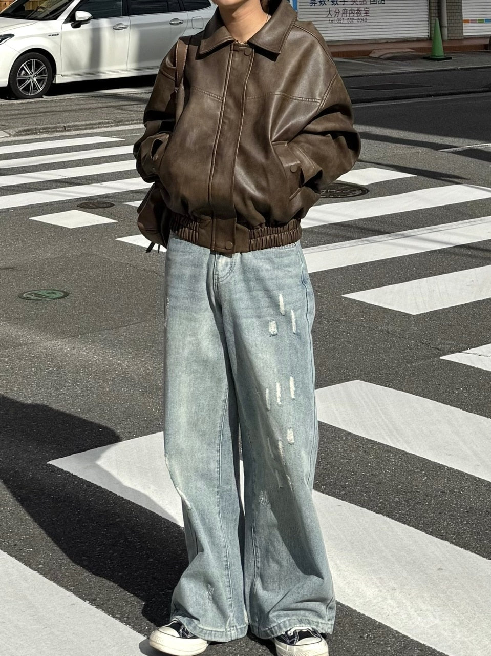 国際配送【RENOL】damage denim wide pants