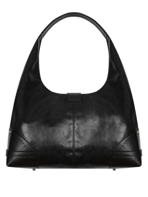 【NOT KNOWING】Black Moto Hobo Bag (LEATHER)