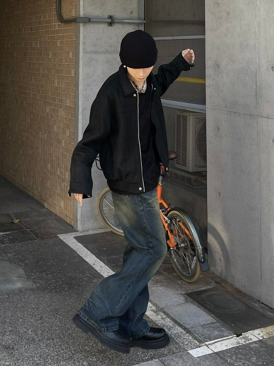 受注制【Chikashitsu +】phantom flare denim pants (2color) / 【チカシツプラス】フレアデニムパンツ