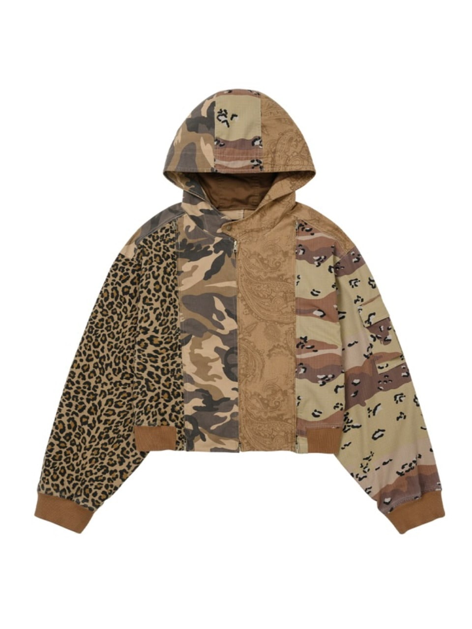 【AJOBYAJO】Camouflage Zip-Up Hooded Jacket