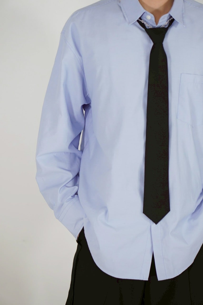 【Chikashitsu +】basic cotton shirt (3color)